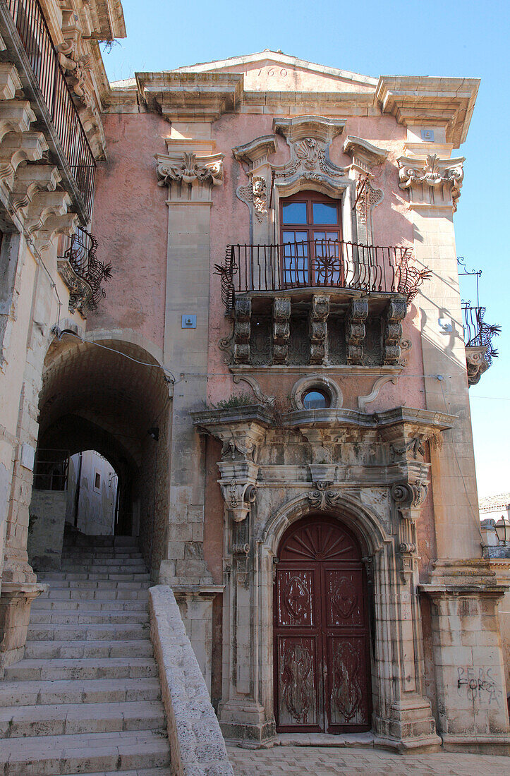 Italy, Sicily, province of Ragusa, Ragusa, Ibla district (Unesco world heritage), old palace