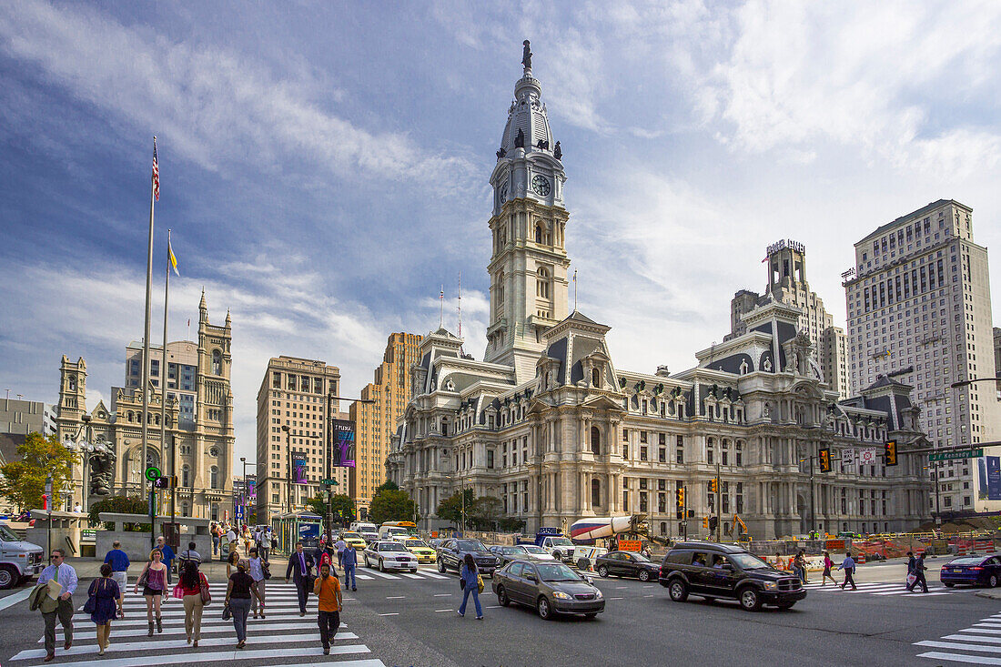 USA, Pennsylvania, Philadelphia City, City Hall Bldg., John F. Kennedy Avenue