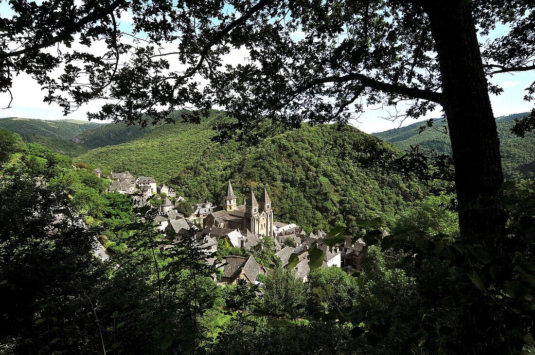 The Sainte-Foy abbey-church in Conques. France.