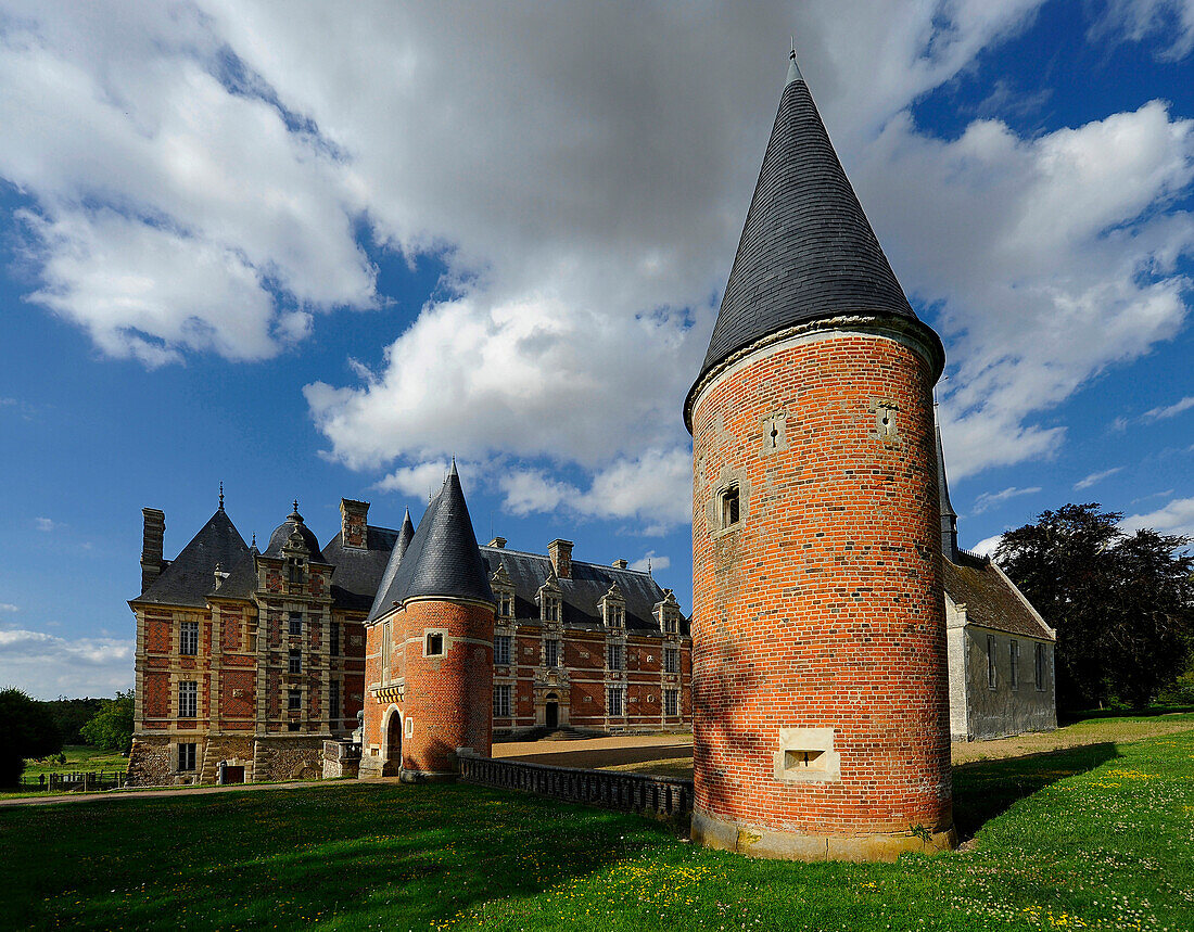 France, Eure, local public institution of agricultural education. Brick castle, several tour