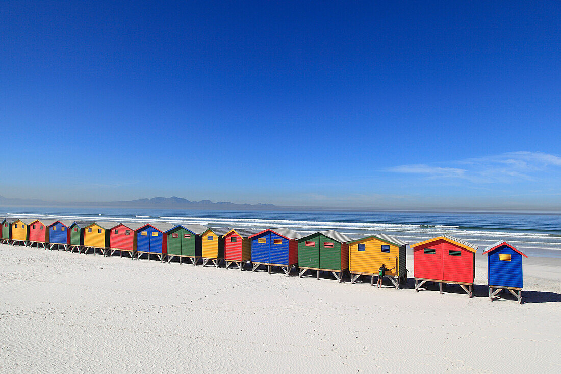 South Africa. Muizenberg beach huts.