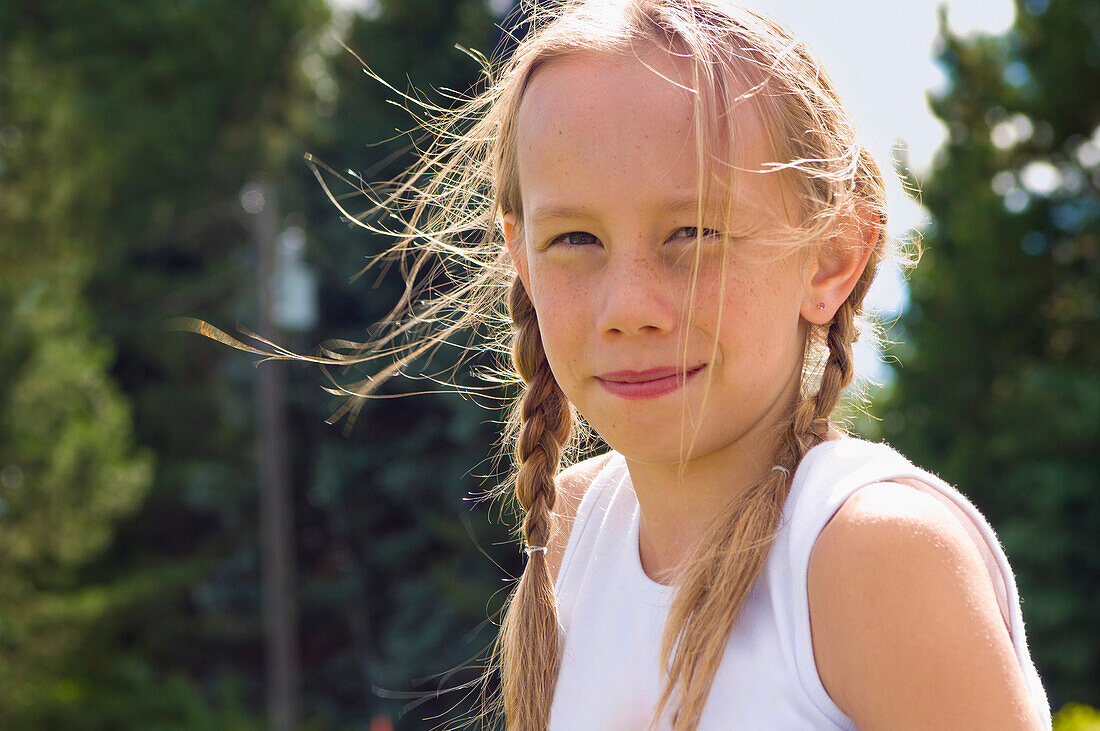 'Portrait Of A Young Farm Girl; Edmonton, Alberta, Canada'
