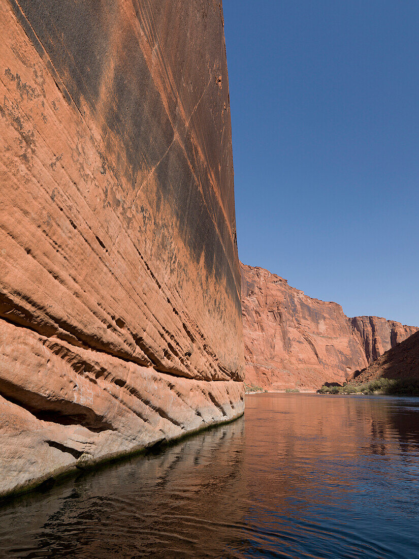 'A Flat Rock Wall Against The Colorado River; Arizona, United States of America'