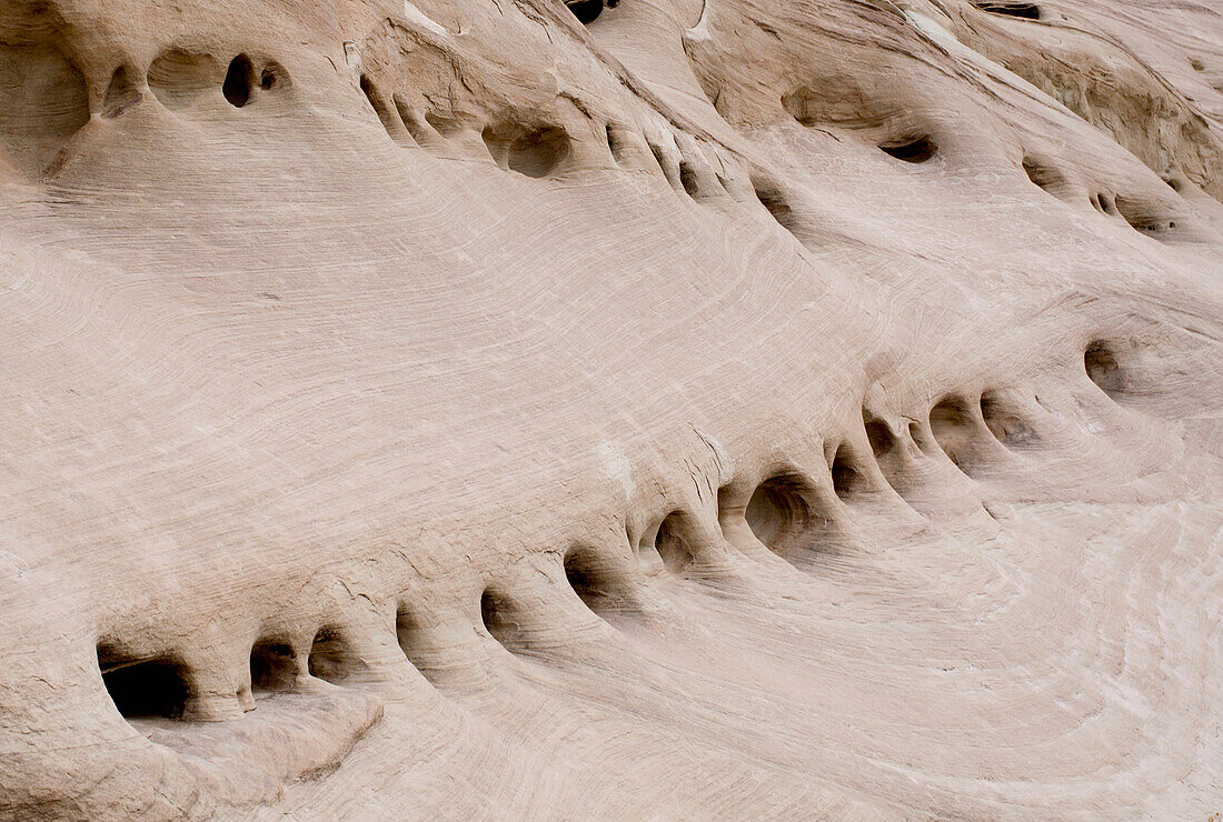 'Holes In The Rock Face In Glen Canyon National Recreation Area; Utah, United States of America'