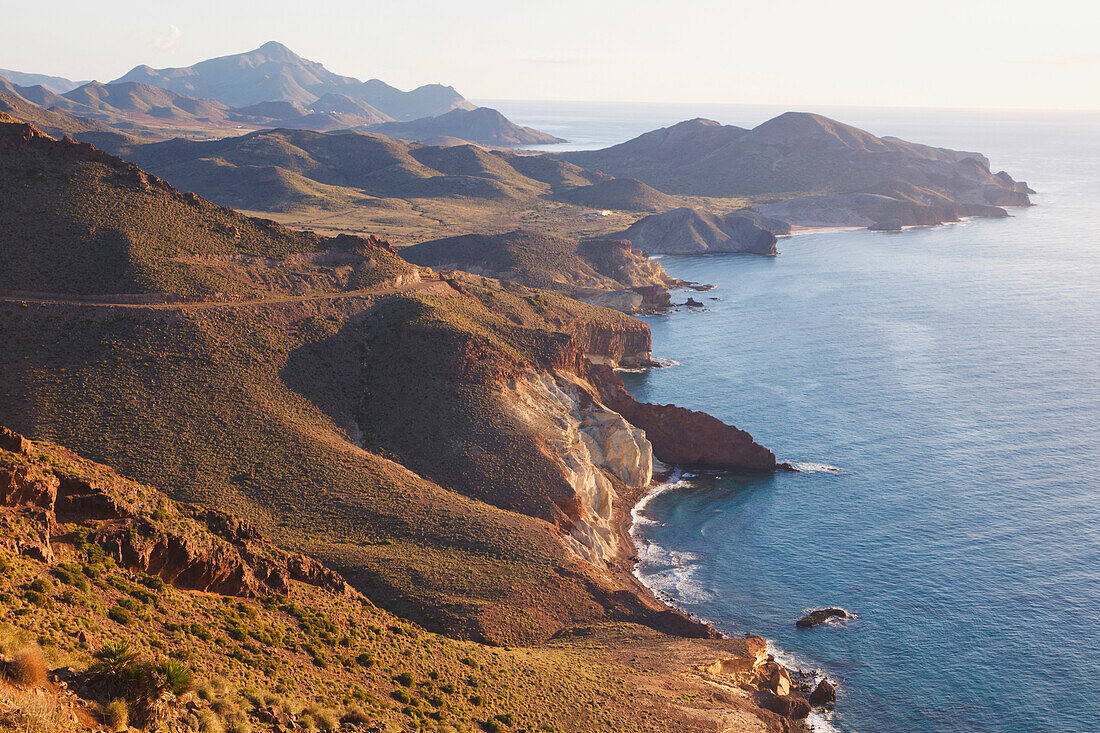 'Looking East Along The Unspoiled Coastline Of Cabo De Gata-Nijar Natural Park; Almeria Province, Spain'