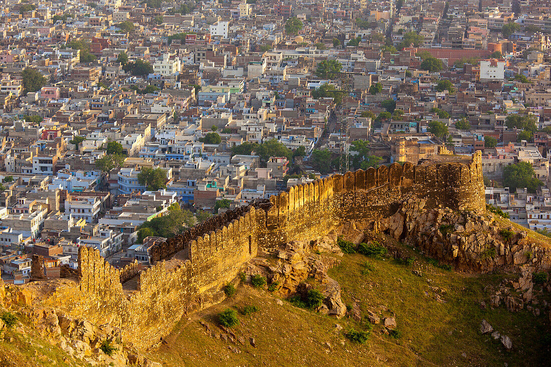 'High Angle View Of Amer Fort; Jaipur, Rajasthan, India'