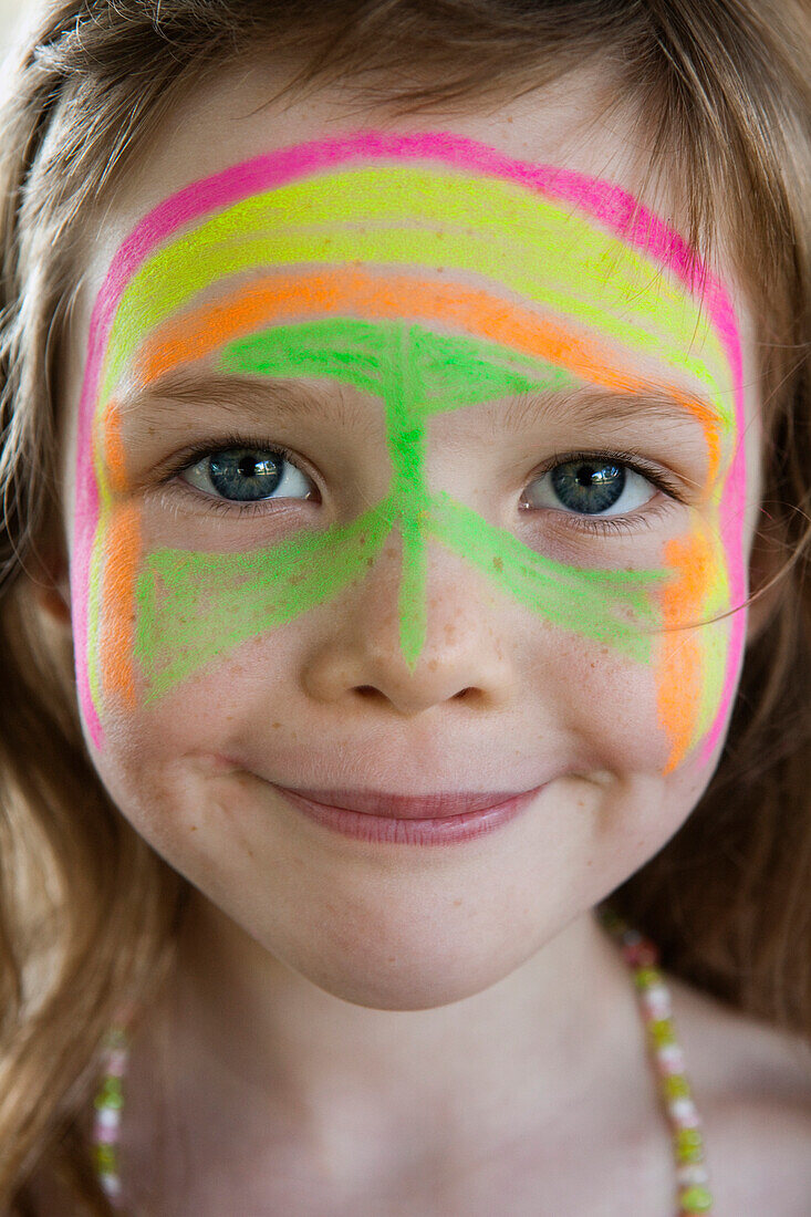 'Young girl with face painted;Gold coast queensland australia'