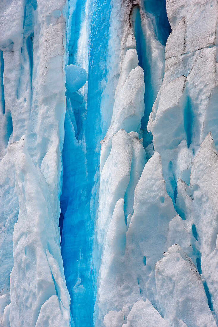 Close Up Detail Of Shoup Glacier, Shoup Bay State Marine Park, Valdez, Southcentral Alaska, Summer