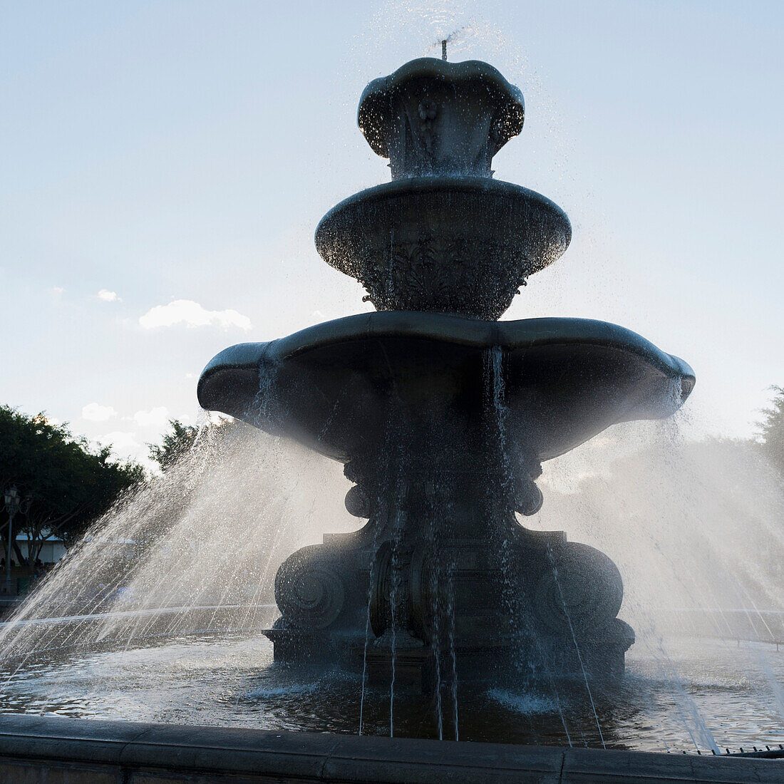 'Water spraying from a water fountain;Guatemala city guatemala'