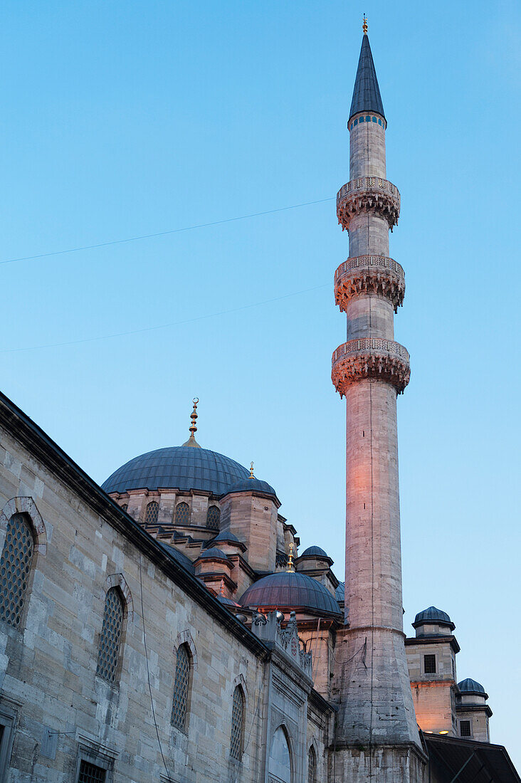 'Mosque of the valide sultan against a blue sky;Istanbul turkey'