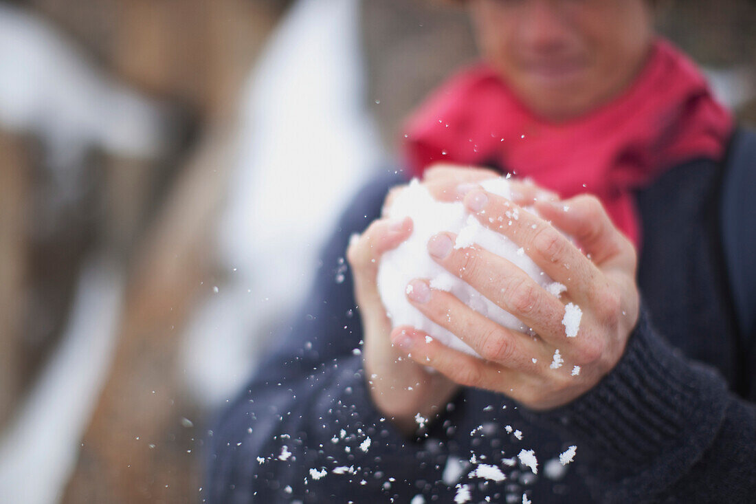 'Making A Snowball; Chamonix, France'
