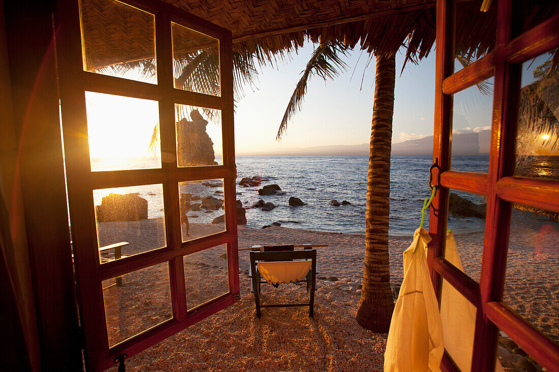 'Beach View From Resort Window; Apo Island, Philippines'