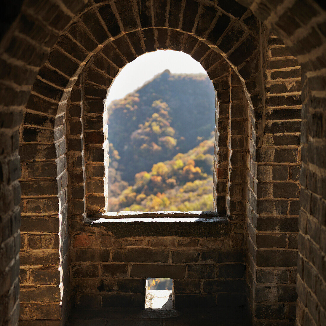 'Window In The Mutianyu Section Of The Great Wall Of China; Beijing, China'