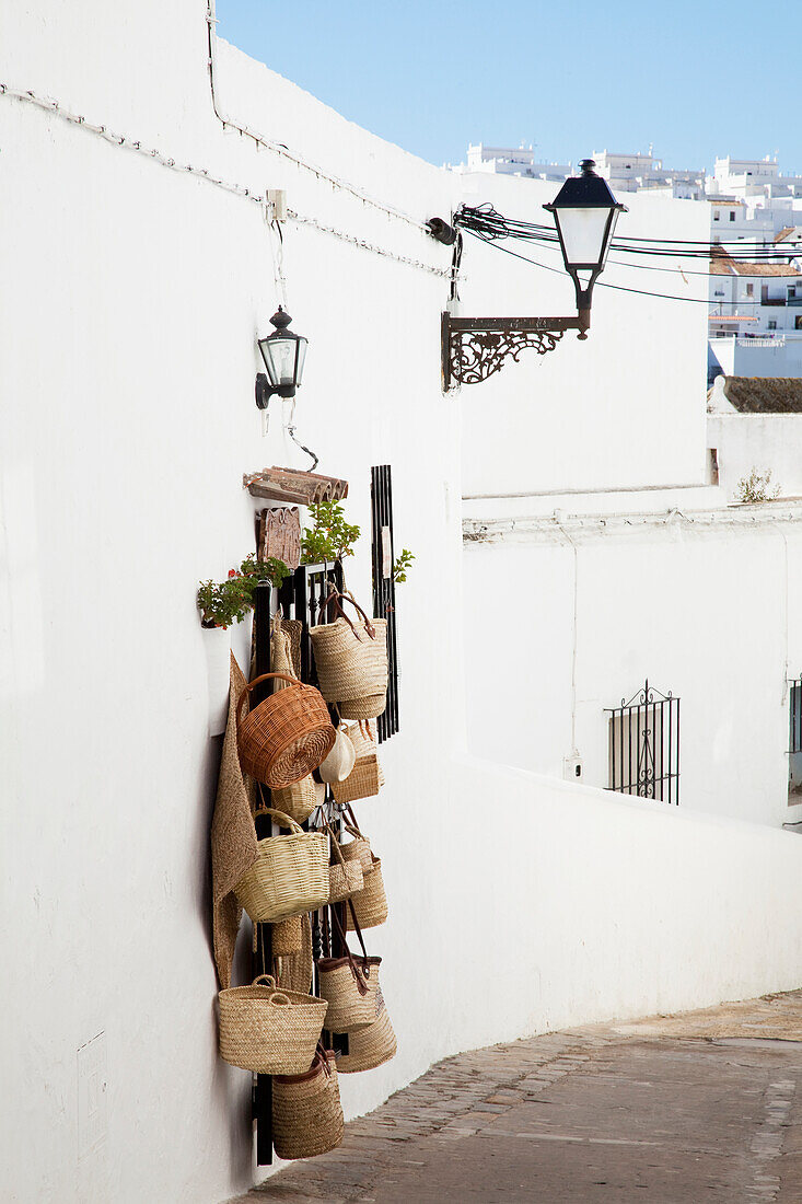 'Hanging Baskets; Vejer De La Frontera Spain'