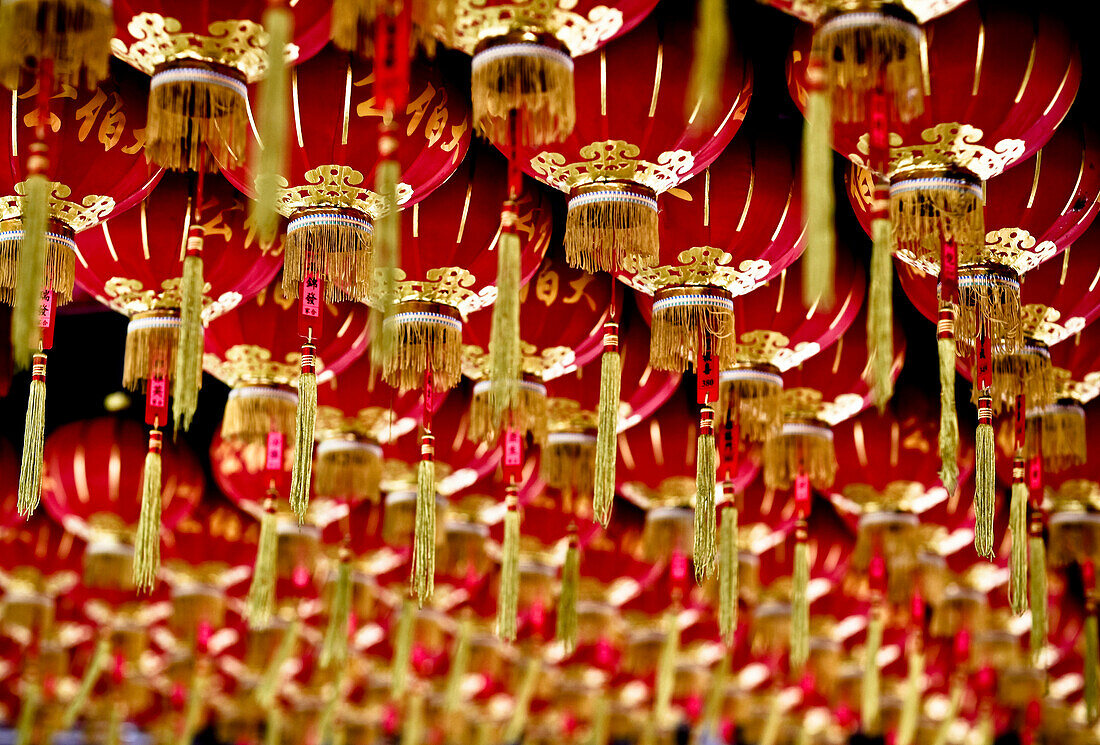'Rows Of Chinese Lanterns; Penang Malaysia'