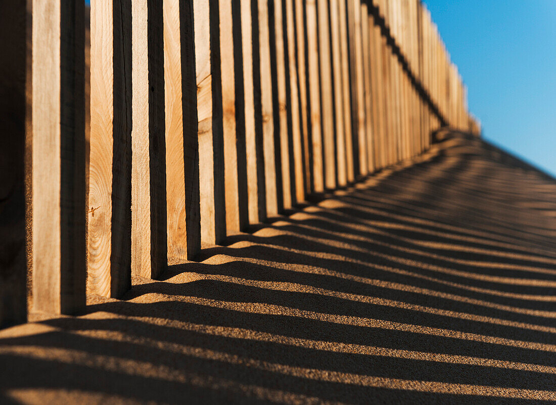 'Fence Detail At Punta Paloma Sand Dunes; Tarifa, Spain'