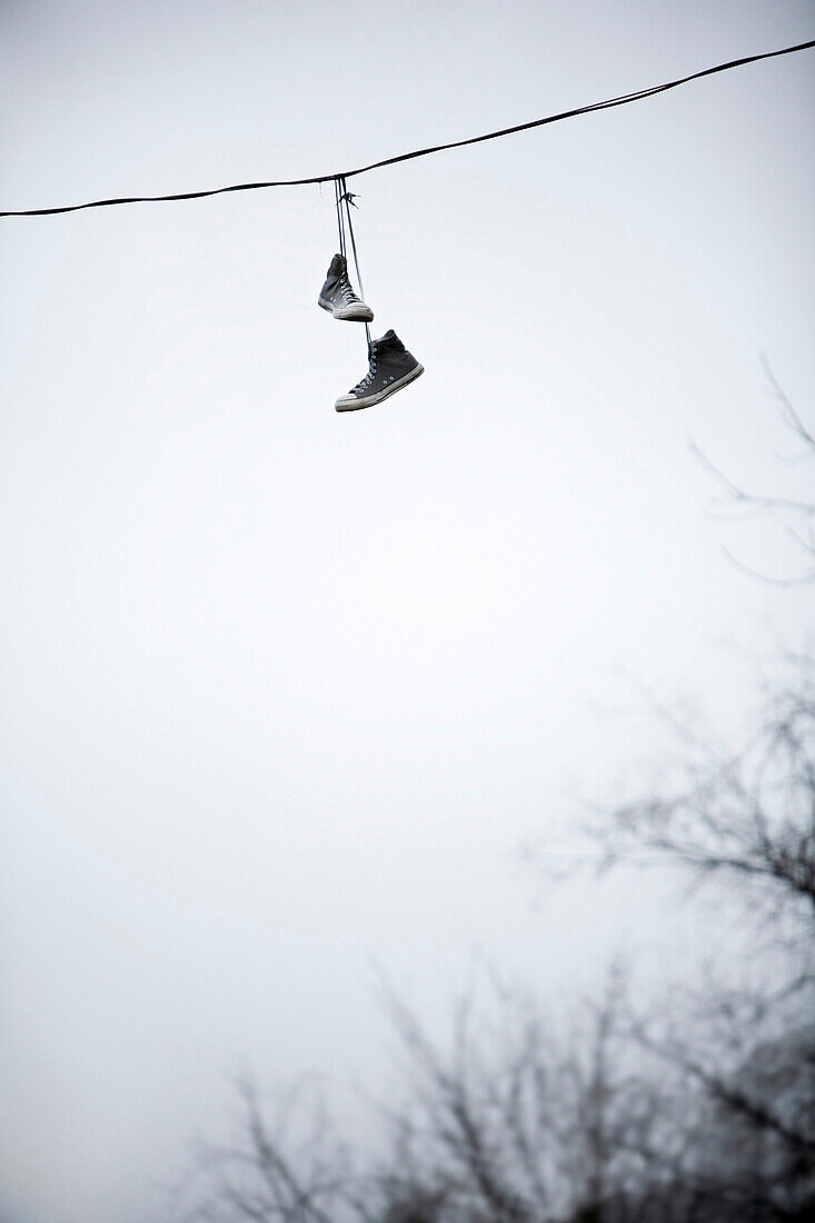 Shoes Hanging From A Line