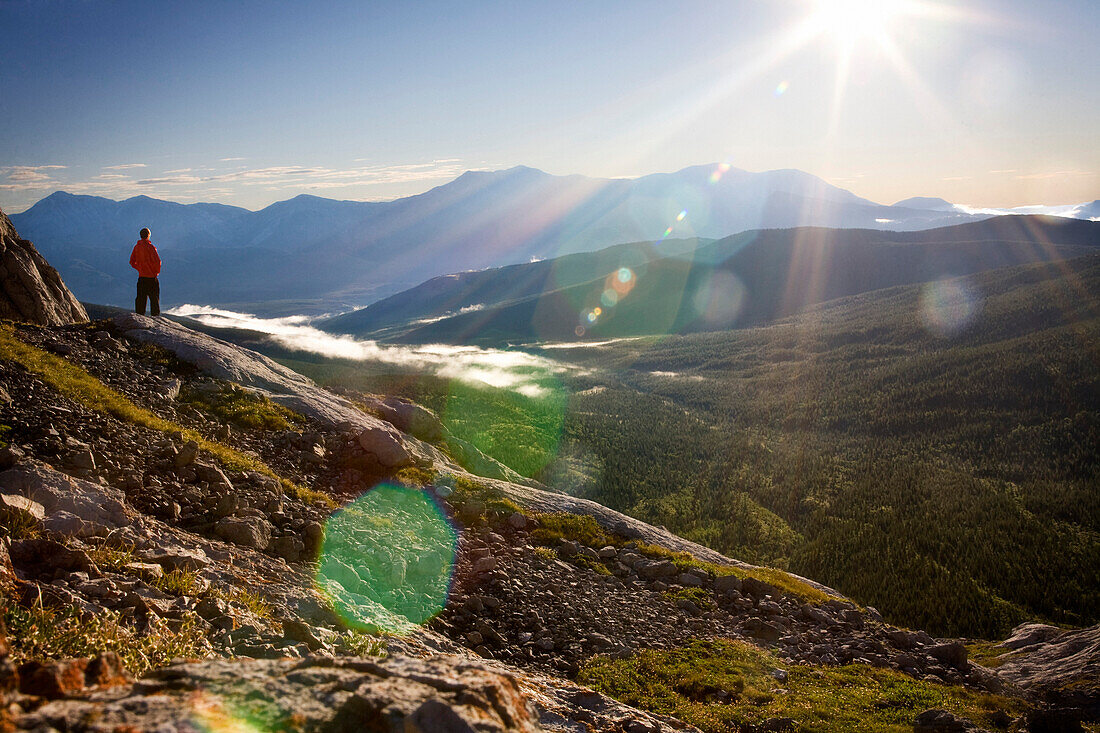 'Kananaskis Alberta Canada; Person Standing On The Edge Of A Valley'