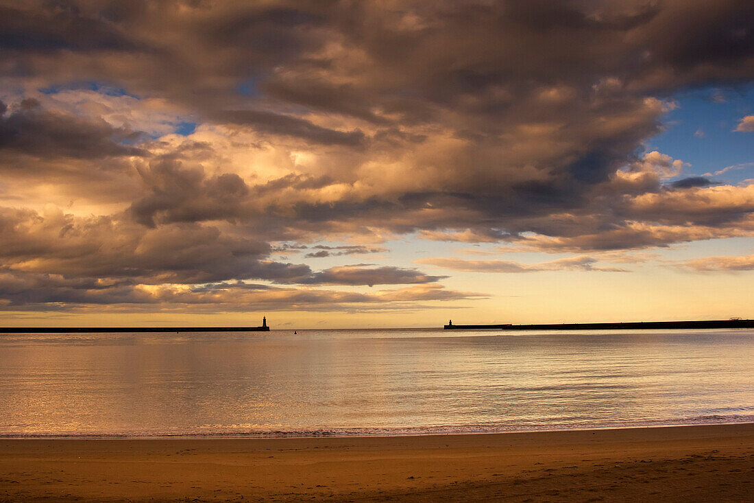 Sunset On The Beach, South Shields, Tyne And Wear, England