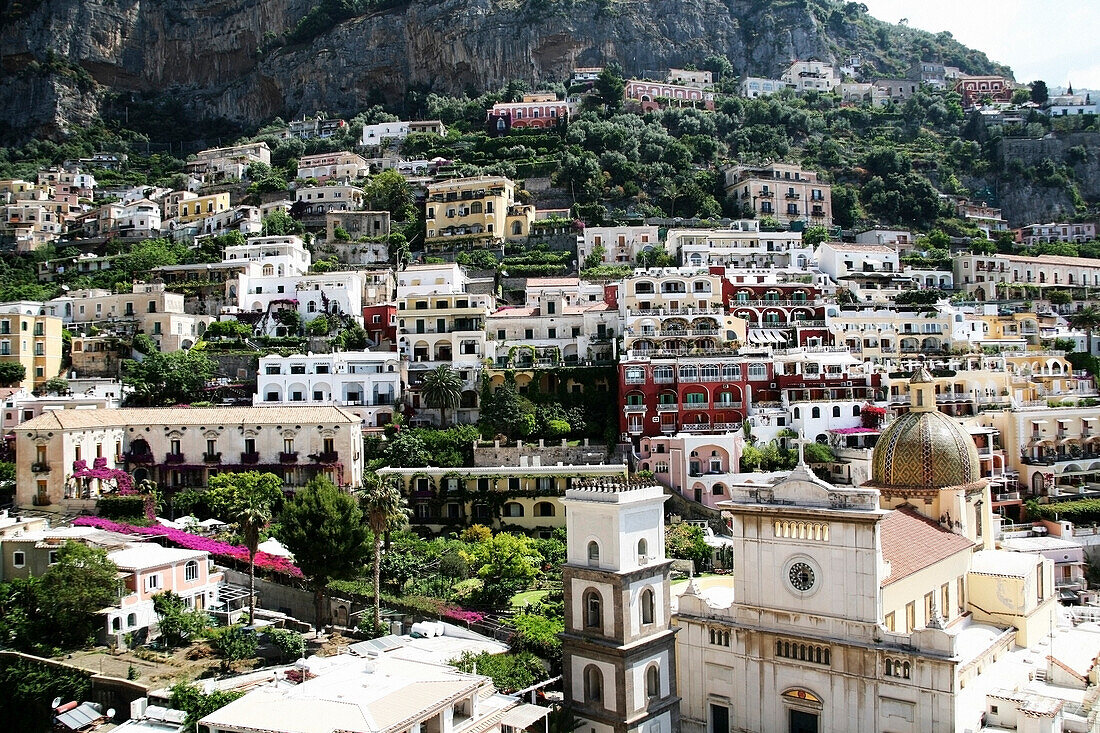 'Positano, Campania, Italy; View Of The City'