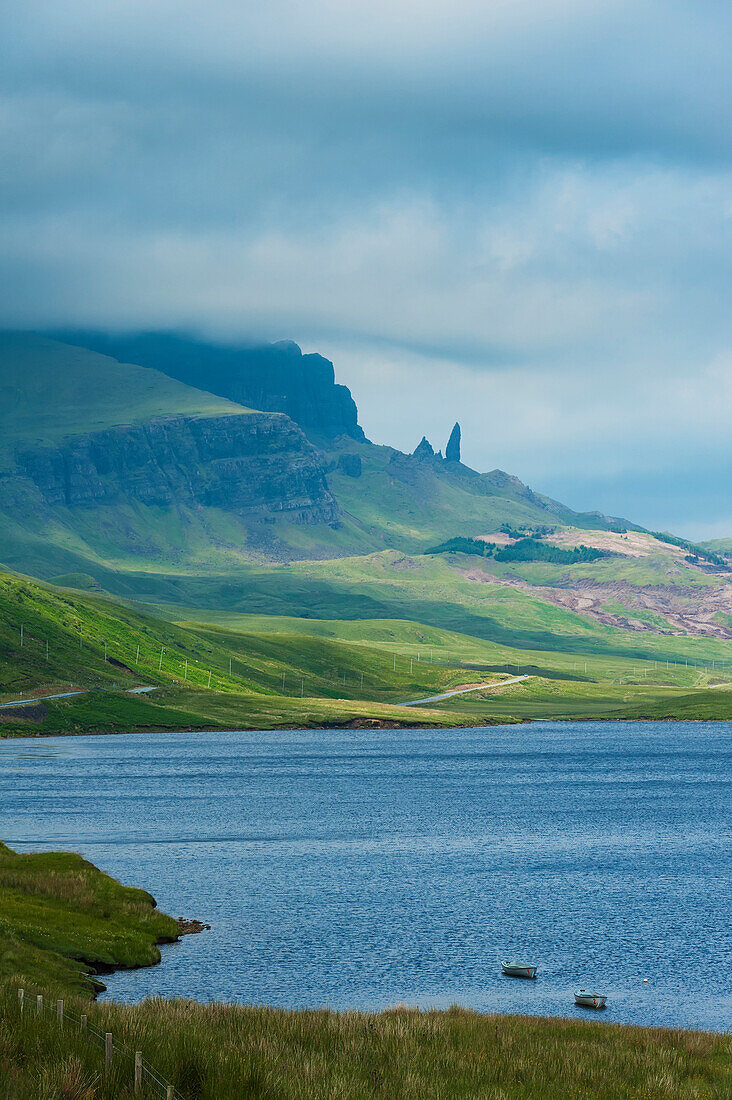 'Looking along road to the Old Man of Storr; Isle of Skye, Scotland'