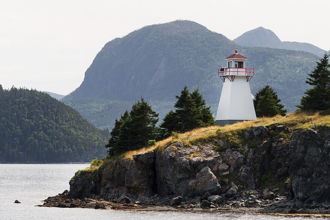 'Woody Point Lighthouse in Bonne Bay; Newfoundland and Labrador, Canada'