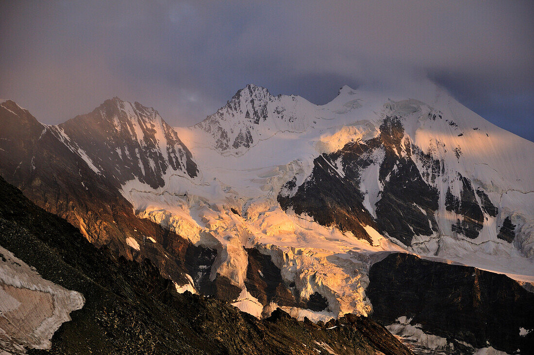 Sunset on the Tracuithütte with Zinalrothorn, Wallis, Switzerland