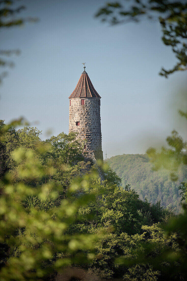 Observation tower, Geislingen, Swabian Alp, Baden-Wuerttemberg, Germany