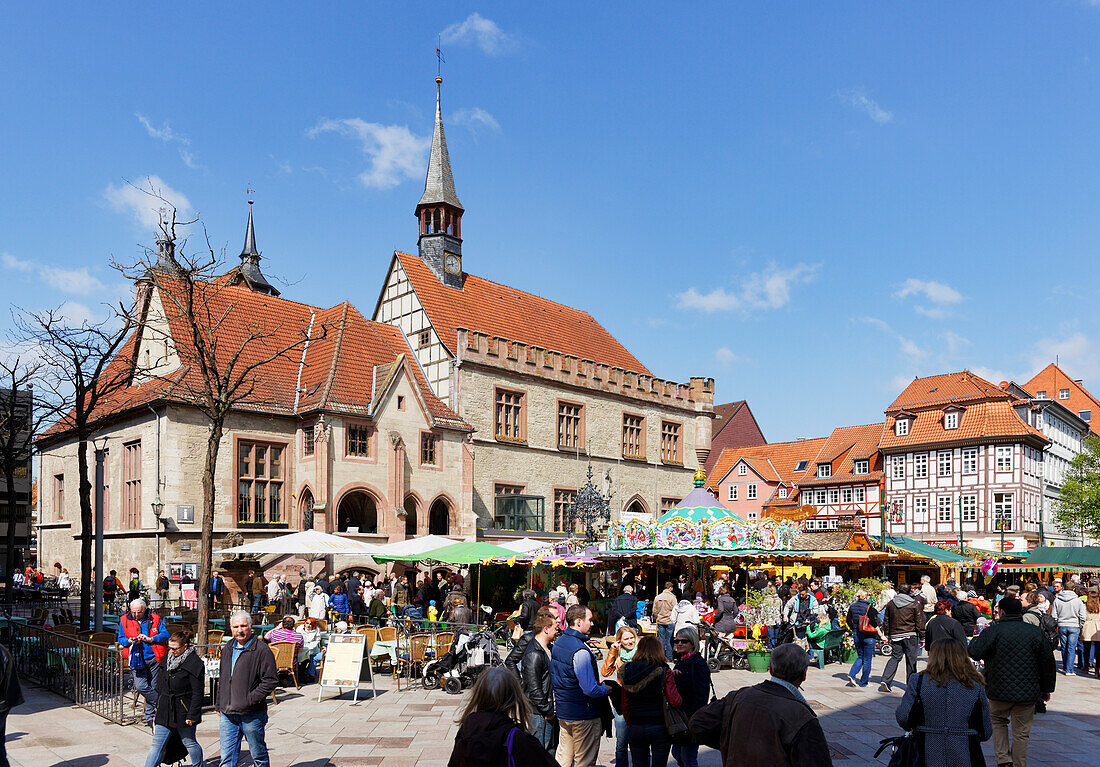 Market and old Town Hall, Goettingen, Lower Saxony, Germany