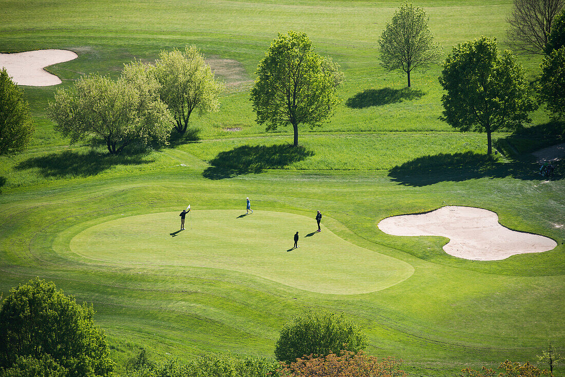 Luftaufnahme eines Golfplatzes, nahe Freiburg im Breisgau, Schwarzwald, Baden-Württemberg, Deutschland