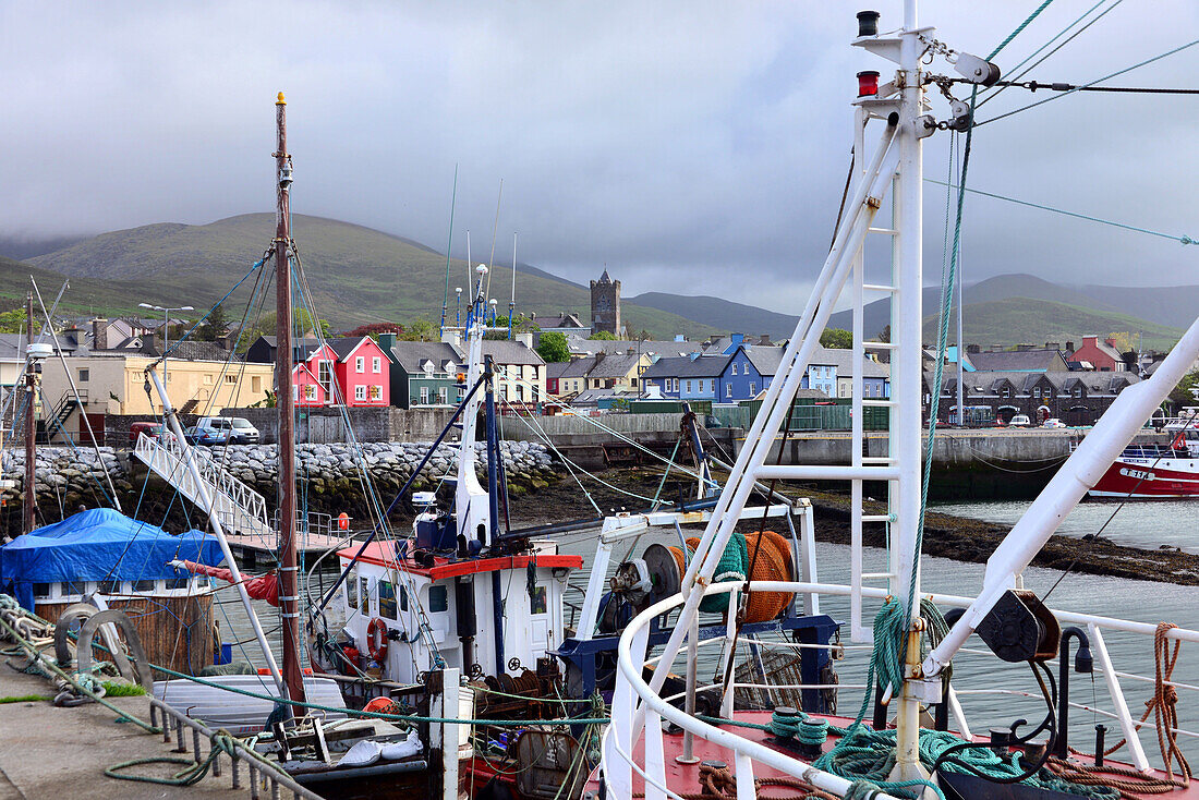 Fishing boats in Dingle harbour, Dingle peninsula, Kerry, West coast, Ireland