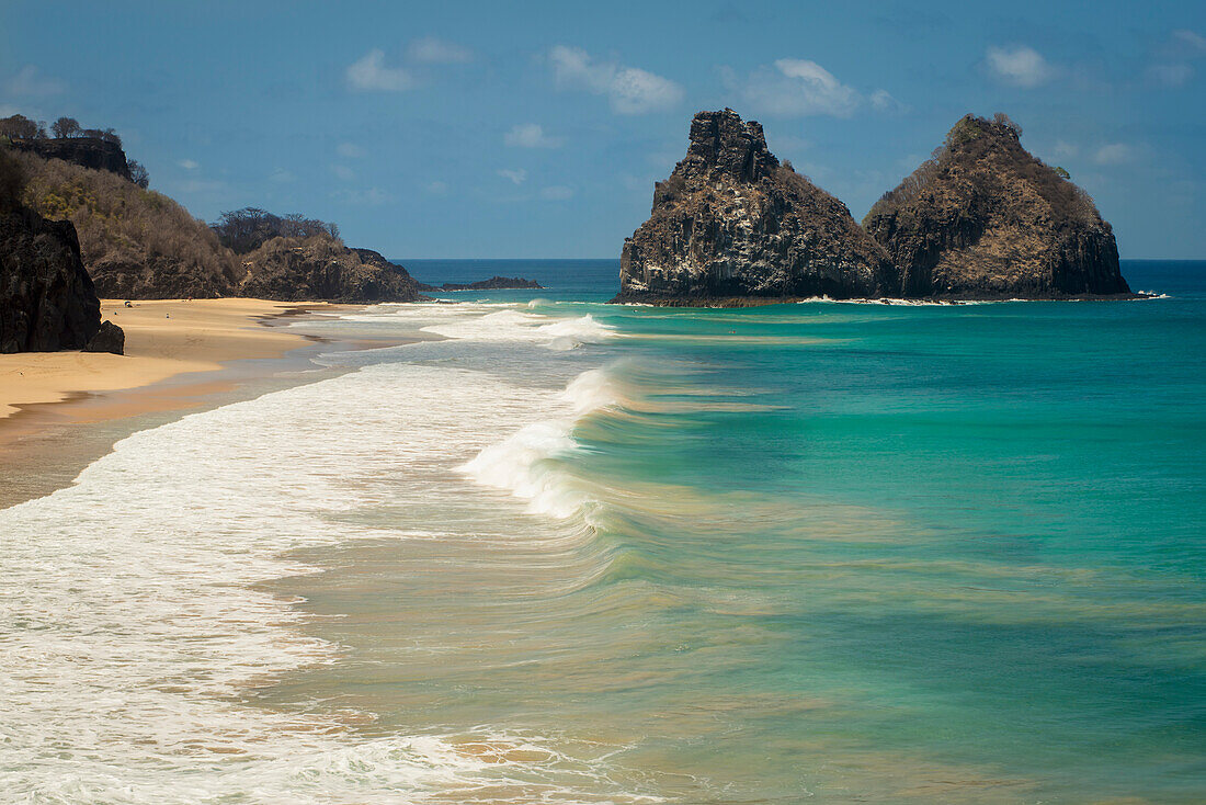 'View Of Morro Dos Irmaos From Praia Do Bode;Fernando De Noronha Pernambuco Brazil'