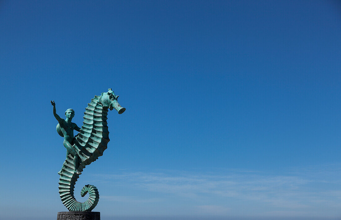 'The seahorse sculpture on the malecon;Puerto vallarta mexico'
