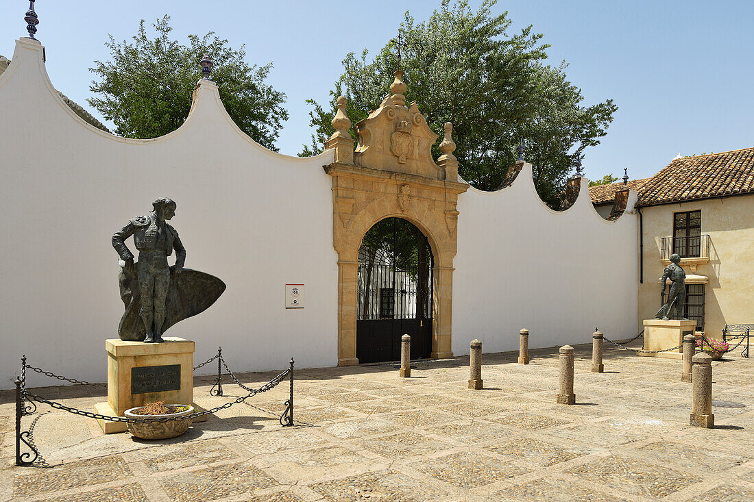 'East gate of the 18th century plaza de toros;Ronda malaga andalusia spain'