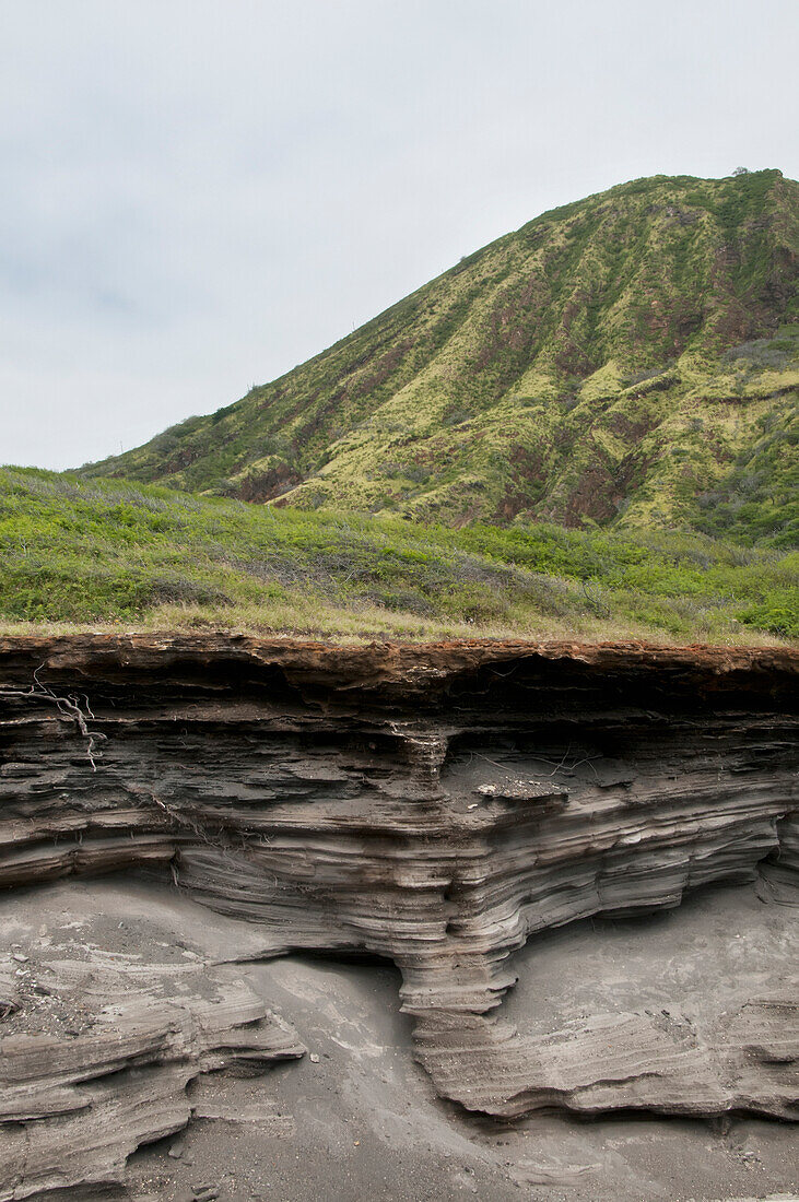 'Mountain strata along south shore drive;Oahu hawaii united states of america'