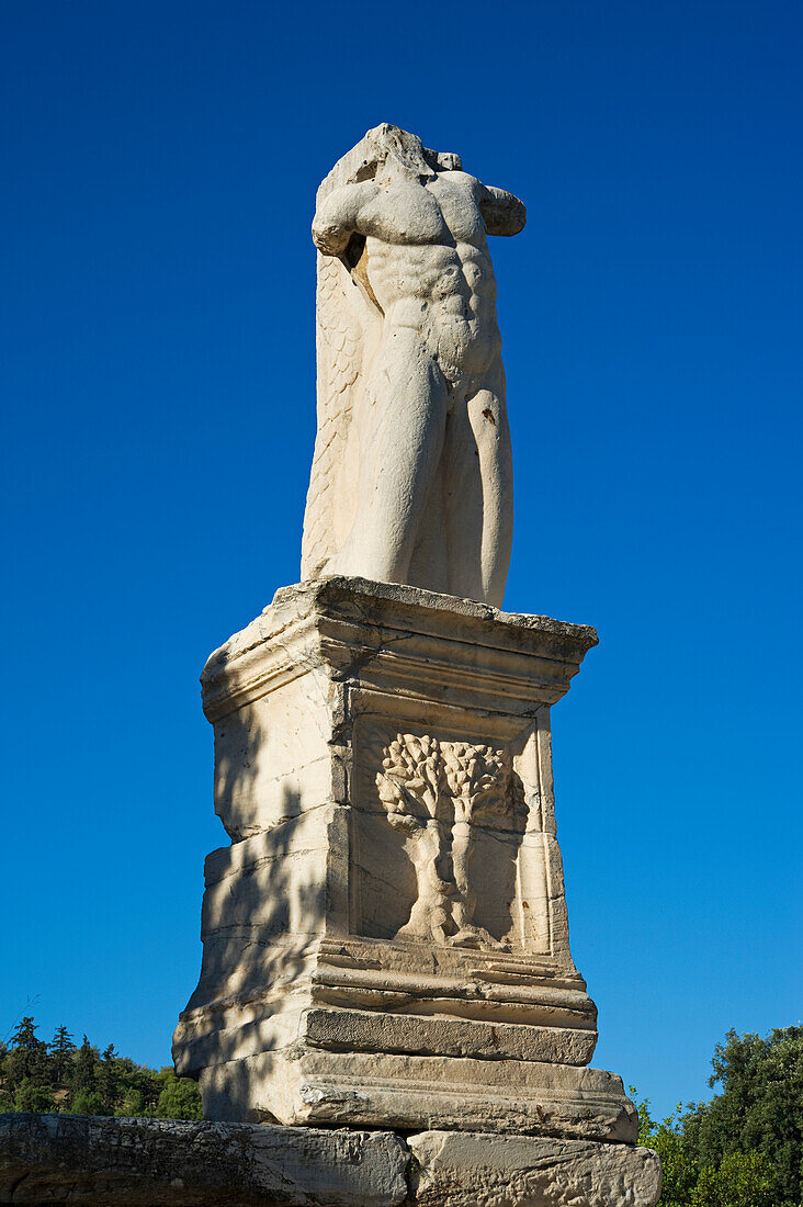 'Greek statue in ancient agora;Athens greece'