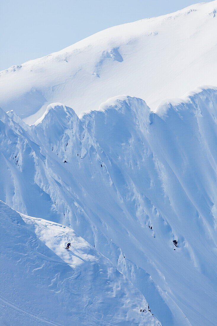 'Backcountry Skiing In The Chugach Mountains In Late Winter; Southcentral Alaska, United States Of America'