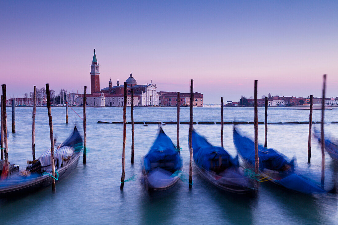 'Boats Mooring In The Water At Dusk; Venice, Italy'