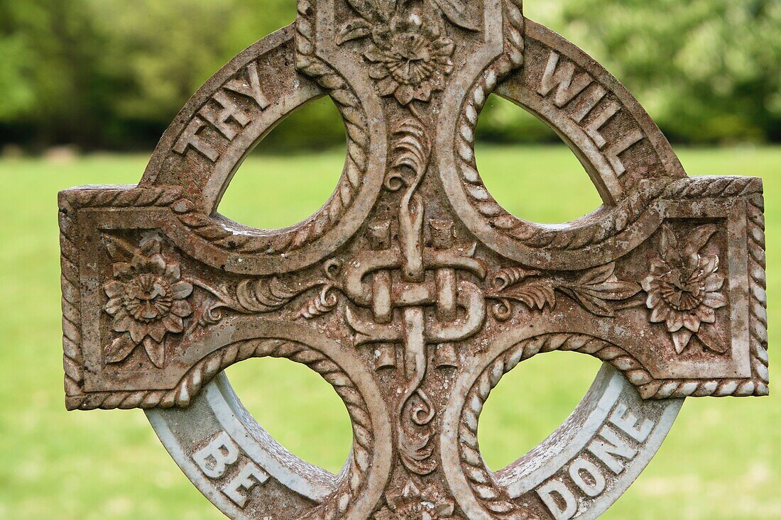 Detail of a celtic cross Ireland Europe