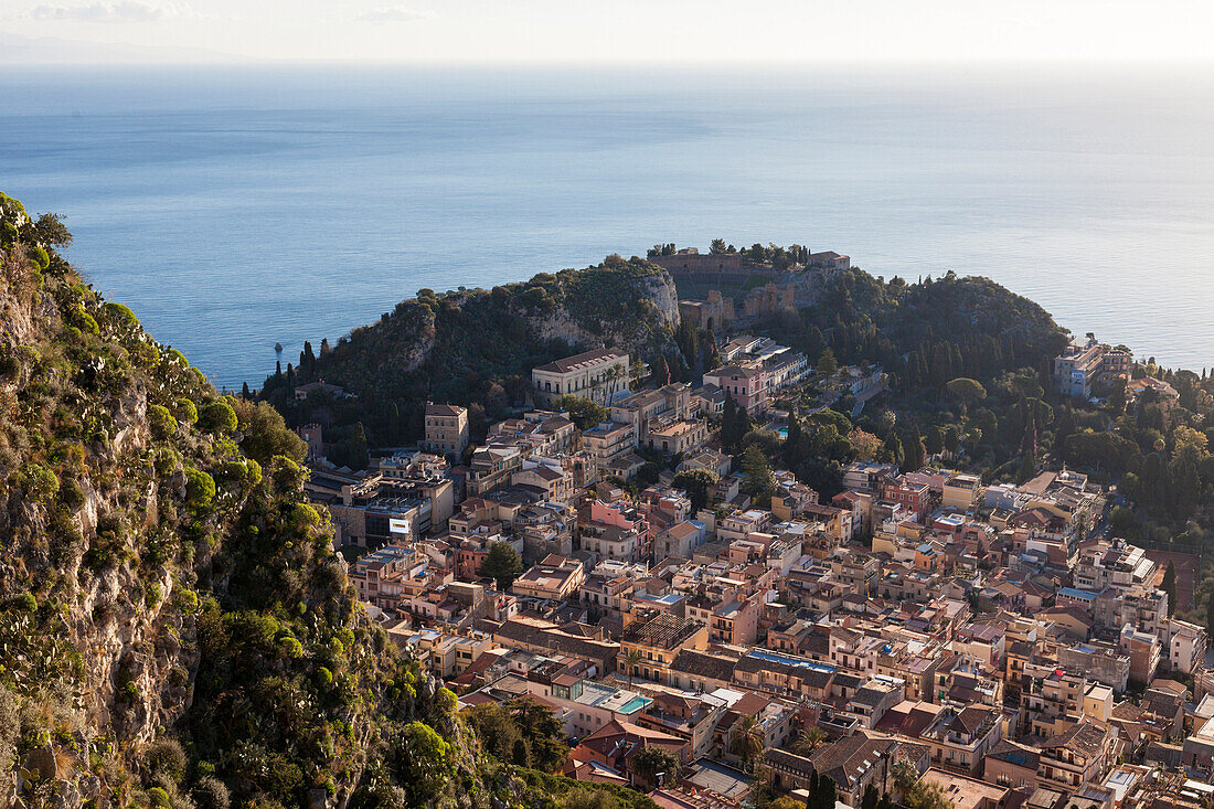 View to Taormina, Messina, Sicily, Italy