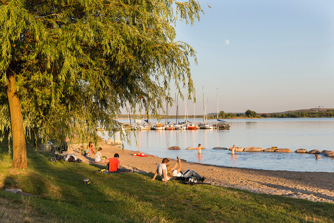 Badestelle, Markkleeberger See, Markkleeberg, Sachsen, Deutschland