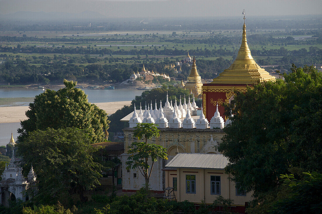 Sagaing Hill on the banks of the Irrawaddy river 20km from Mandalay, Myanmar, Burma