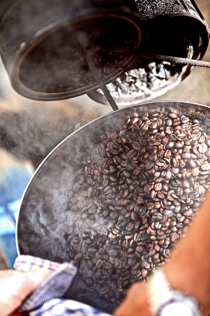 Fresh roasted coffee beans, Praia, Santiago, Cape Verde