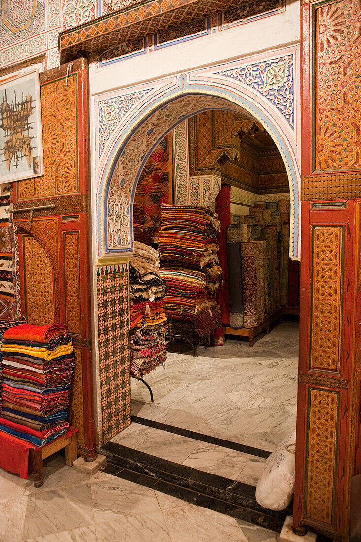 Shop selling carpets, Marrakech, Morocco