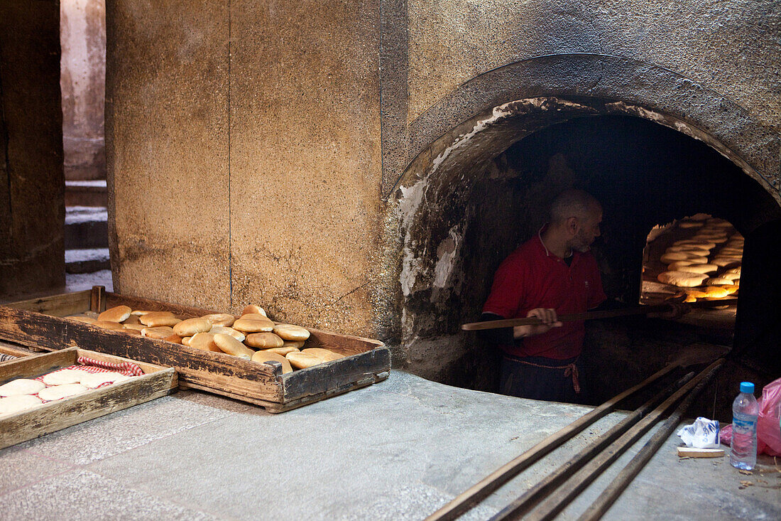 Traditional bakery for making pita bread, Marrakech, Morocco