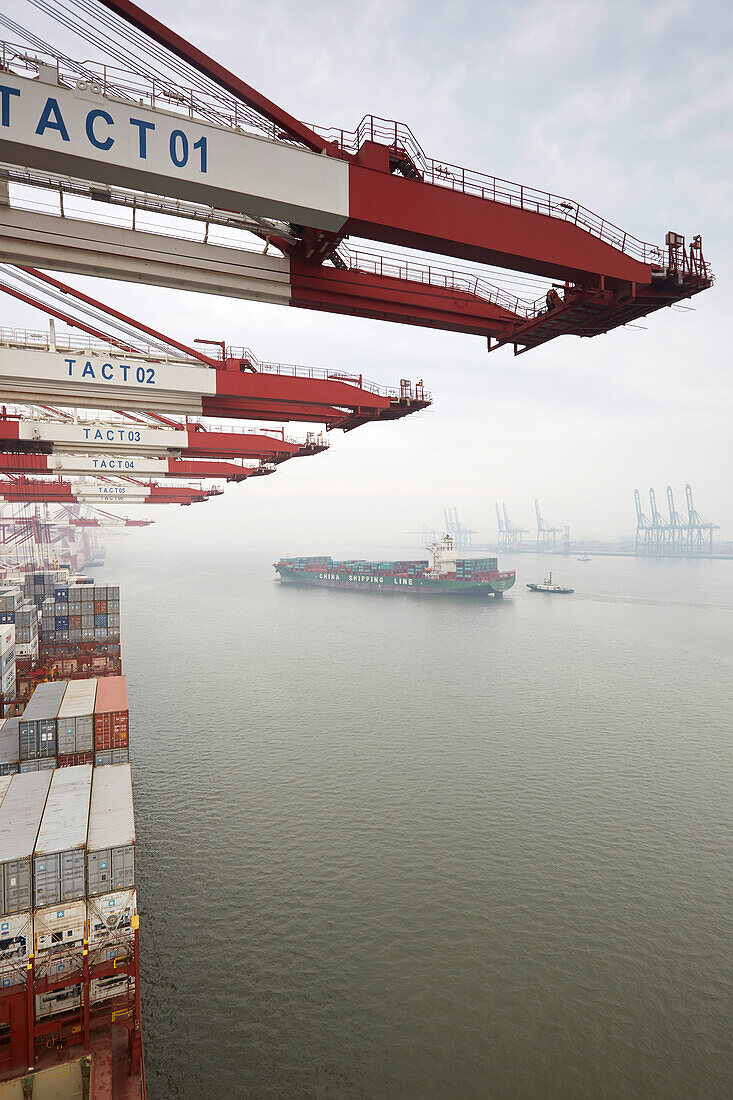 Container bridge, Port of Tianjin, Tianjin, China