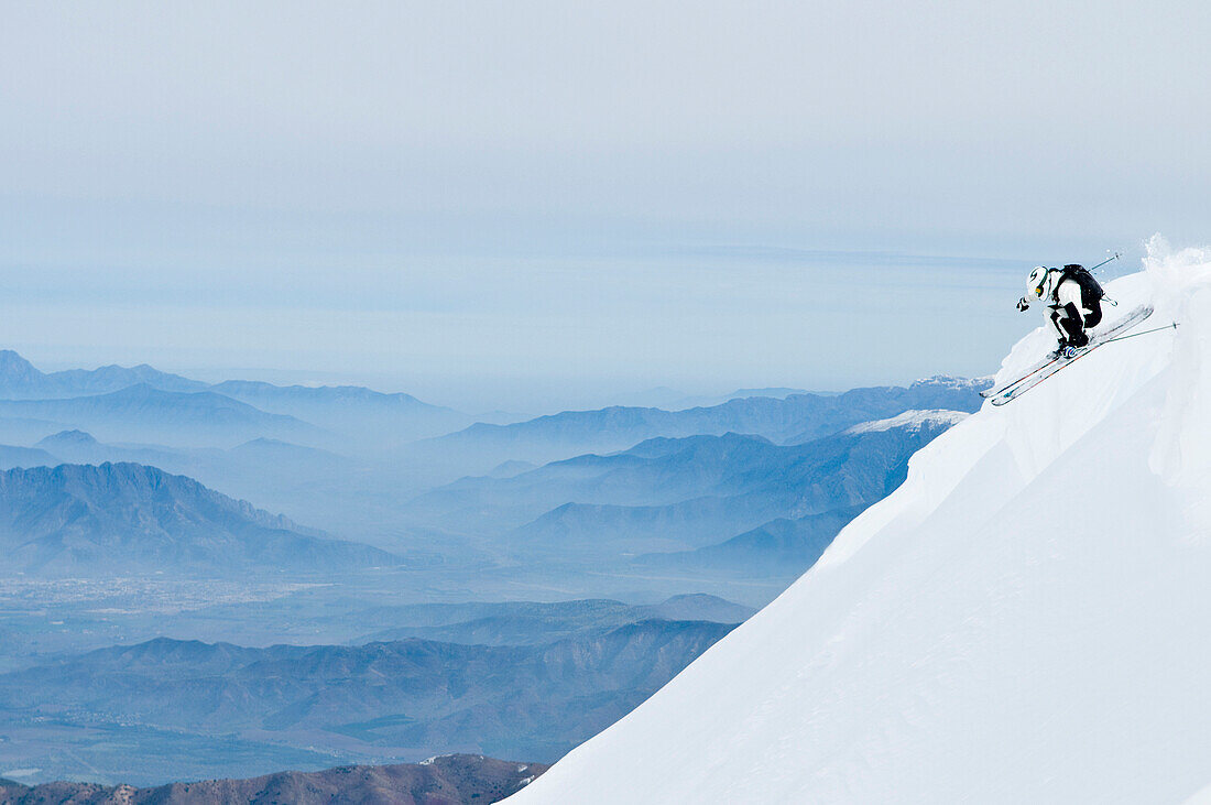 Skier jumping, Ski Arpa, Los Andes, Valparaiso Region, Chile