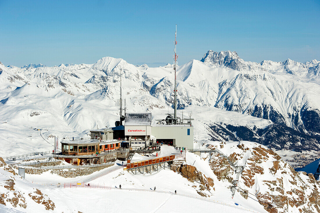 Bergstation, Corvatsch, Engadin, Graubünden, Schweiz