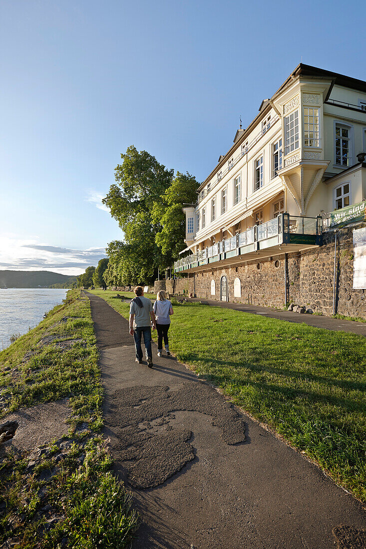 Hotel beside river Rhine, Linz am Rhein, Rhineland-Palatinate, Germany