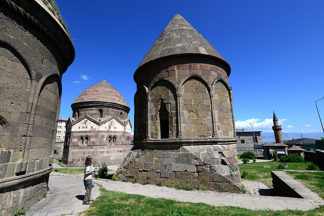 Three tombs in Uc Kumbetler in Erzurum, East Anatolia, East Turkey, Turkey